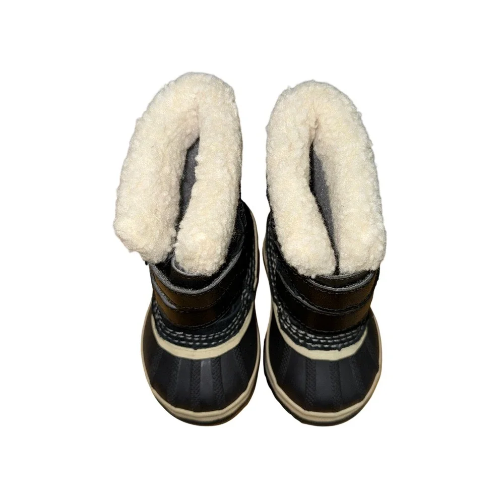 Sorel 1964 Pac Strap Toddler 4 Pre-Owned Snow Boots Black Waterproof Insulated‎